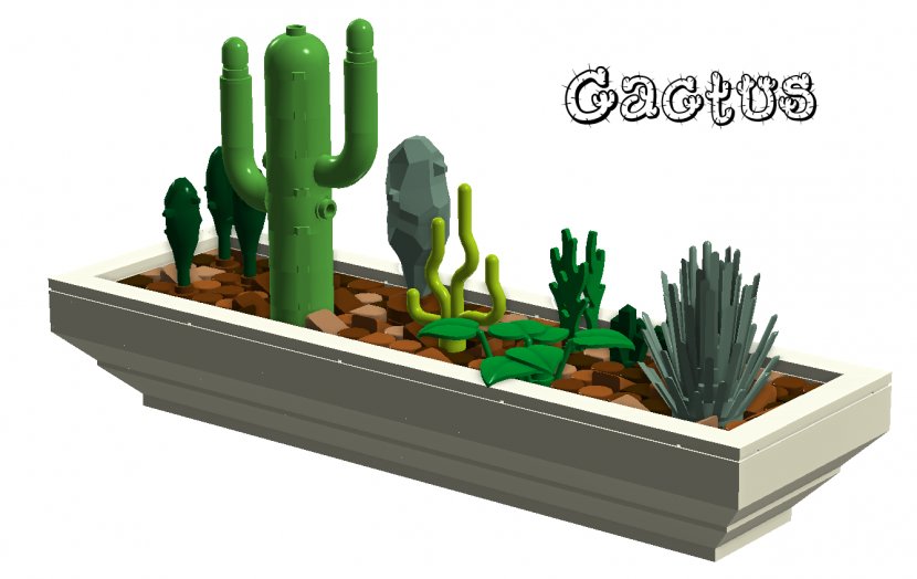 Cactaceae Lego Ideas Plant Desk - Flowerpot - Cactus Transparent PNG