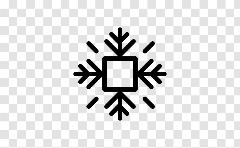 Snowflake Ice Crystals - Black And White - Snow Icon Transparent PNG