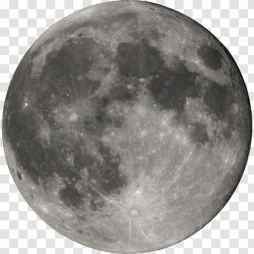 Full Moon Lunar Phase Clip Art - Monochrome Photography Transparent PNG