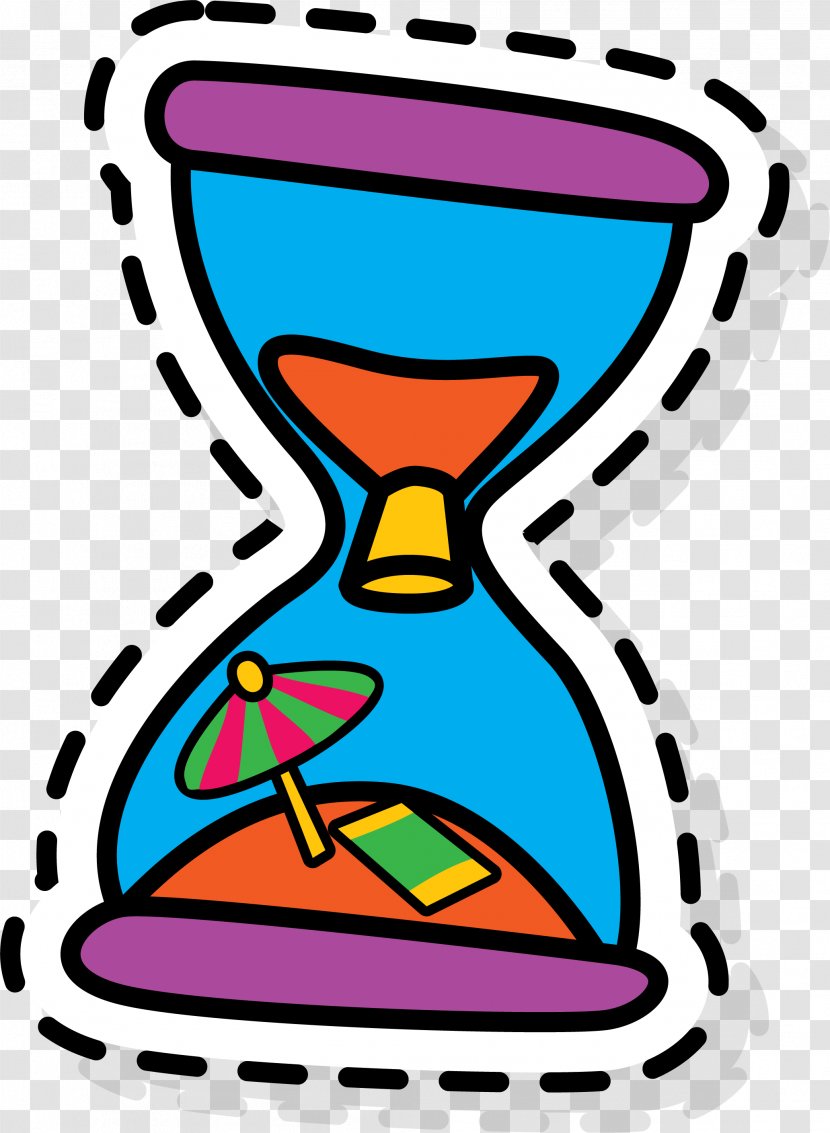 Cartoon Hourglass Clip Art - White - Blue Transparent PNG