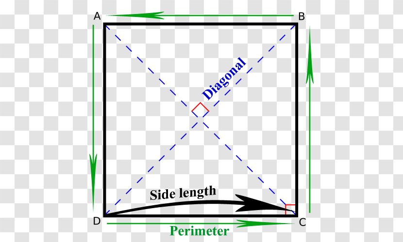 Diagonal Square Area Mathematics Triangle - Green Transparent PNG
