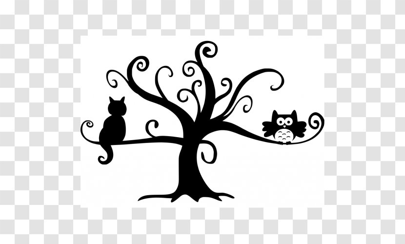 Cat Owl Tree Felidae - Branch Transparent PNG