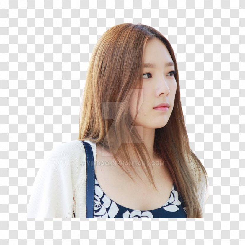 Taeyeon Fashion Long Hair Coloring - Tree Transparent PNG