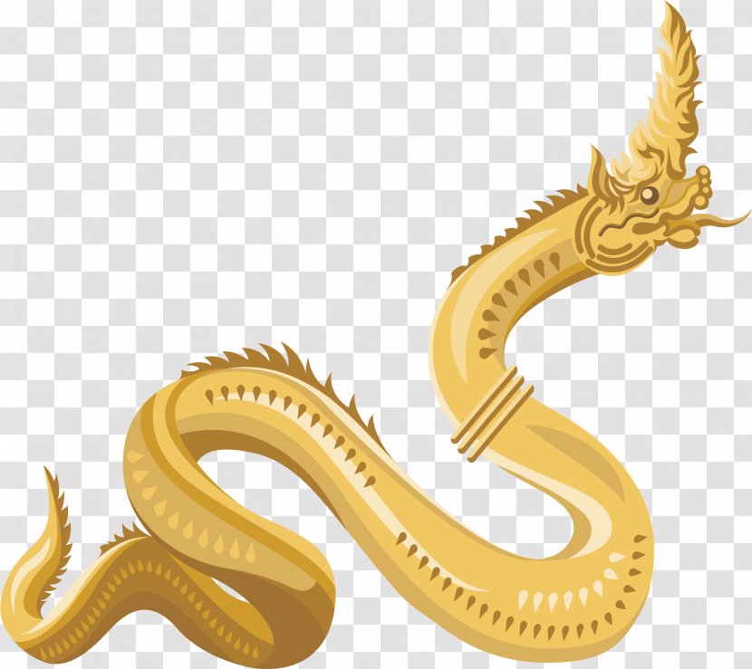 Yellow Dragon Gold - Golden Vector Transparent PNG