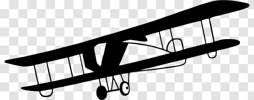 Airplane Aircraft Black And White Clip Art - Propeller Driven Transparent PNG