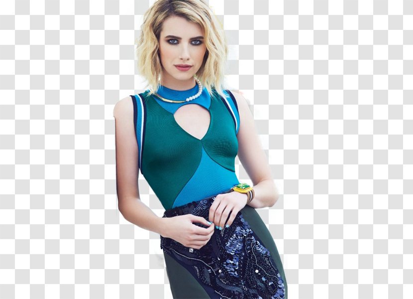 Emma Roberts Unfabulous Photo Shoot Elle Magazine - Aqua Transparent PNG