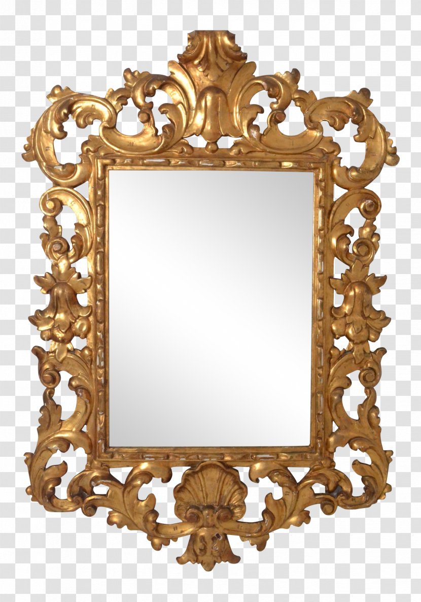 Italian Rococo Art Picture Frames Mirror Style - Wood - Caving Transparent PNG