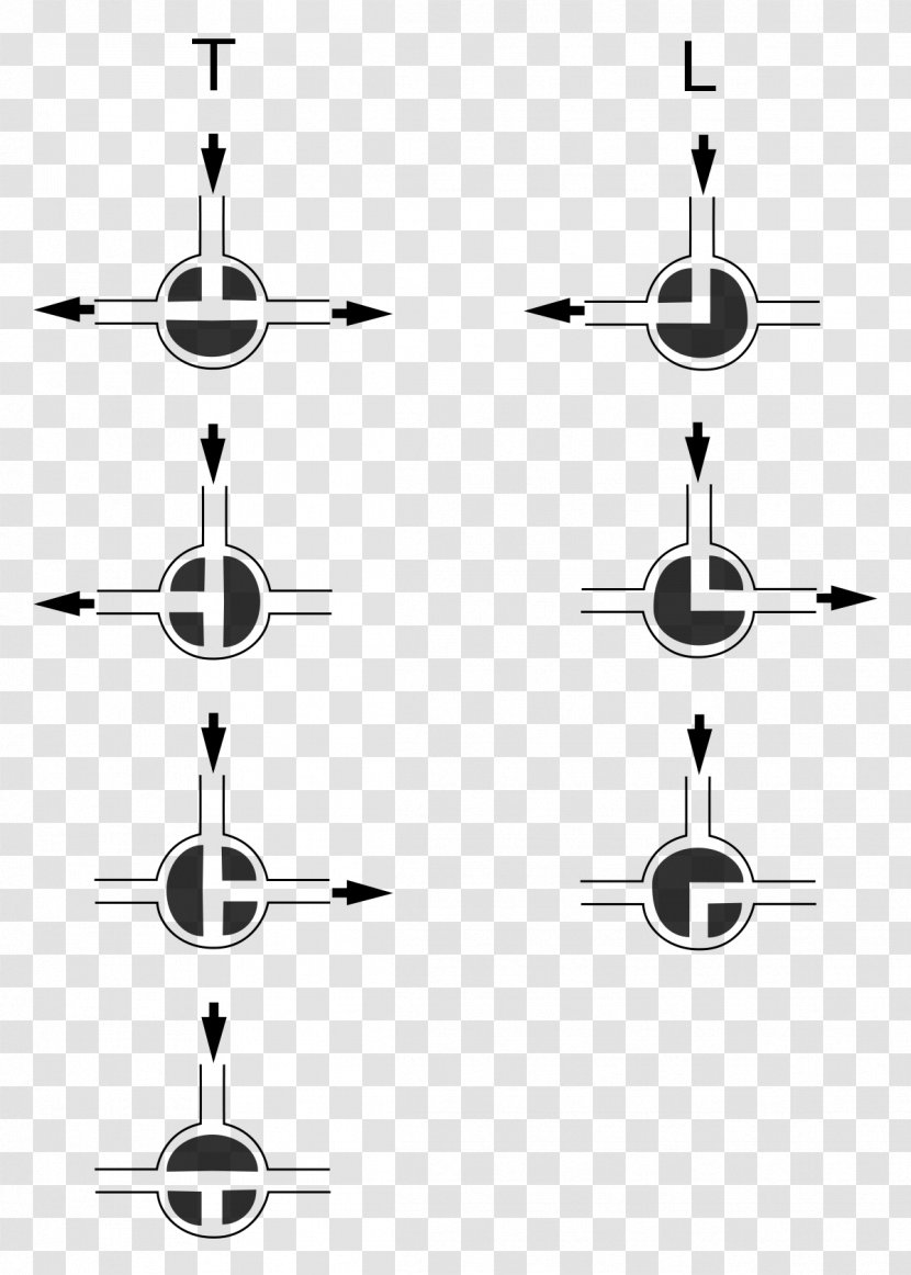 Ball Valve Check Four-way Plug - Diagram Transparent PNG