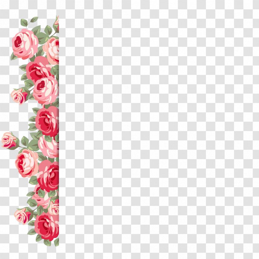 Beach Rose Flower Valentine's Day Wedding - Pink - And Pattern Sidebar Transparent PNG
