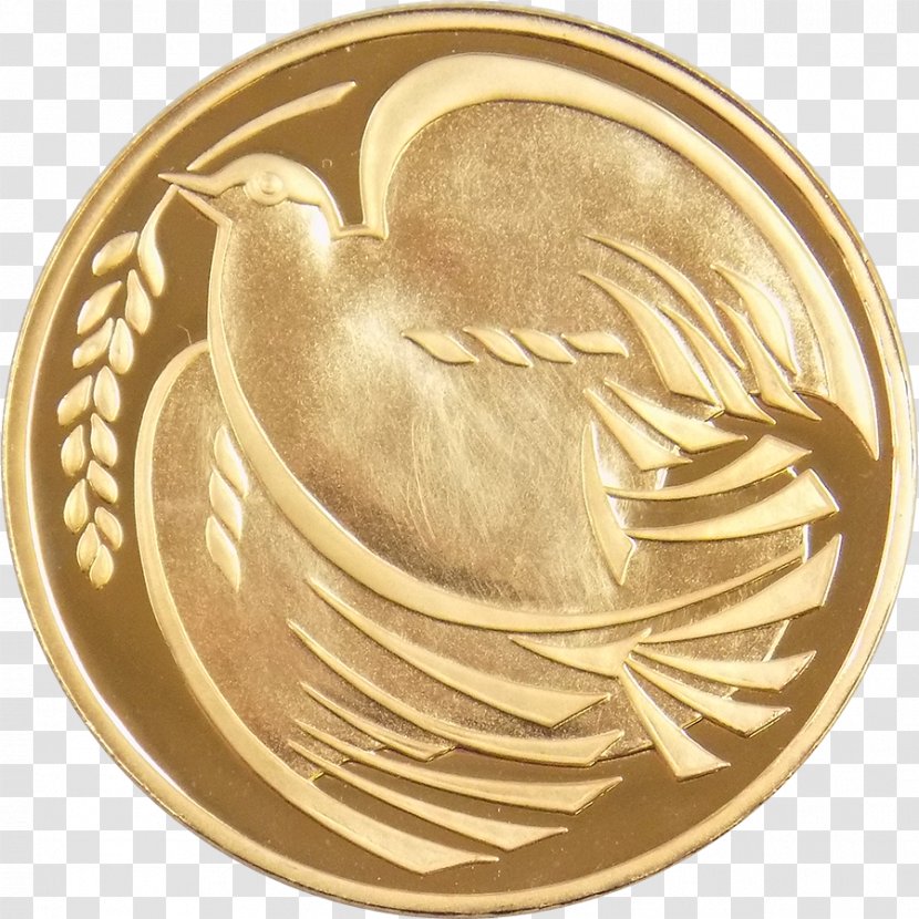 Coin Gold Medal 01504 Bronze - Dove Transparent PNG
