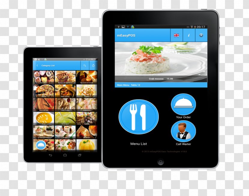 Smartphone Handheld Devices Mobile Phones Restaurant Waiter - Point Of Sale - Management Transparent PNG