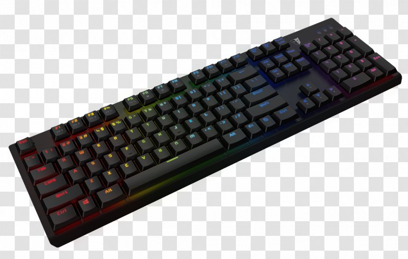 Computer Keyboard Mouse Tesoro Gram Spectrum Low Profile G11SFL Blue Mechanical Switch Single Individual Electrical Switches RGB Color Model - Corsair Gaming Strafe Transparent PNG