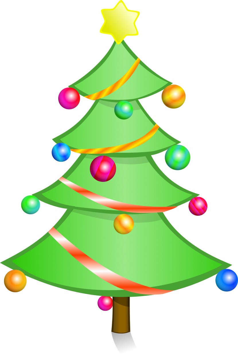 Christmas Tree Clip Art - Modern Cliparts Transparent PNG