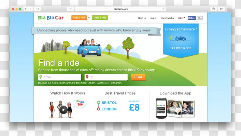 BlaBlaCar Web Design Travel - Blablacar - Car Transparent PNG