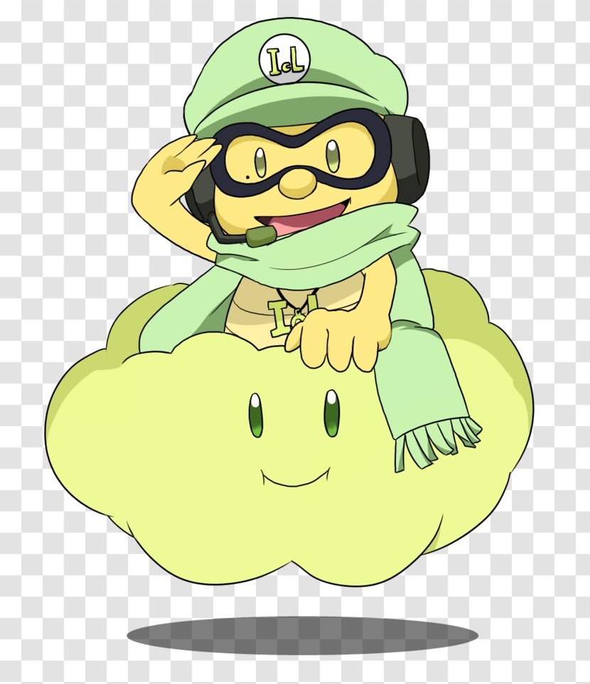 New Super Mario Bros Party 9 & Luigi: Paper Jam Lakitu - Green Transparent PNG