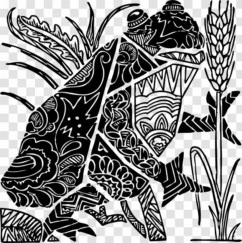 Frog Amphibian Clip Art - Leaf - Black And White Animals Transparent PNG