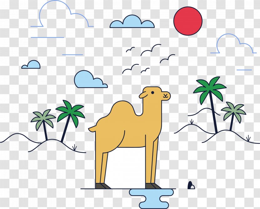 Dromedary Euclidean Vector Drawing Illustration - Arabian Camel - Sketch Transparent PNG