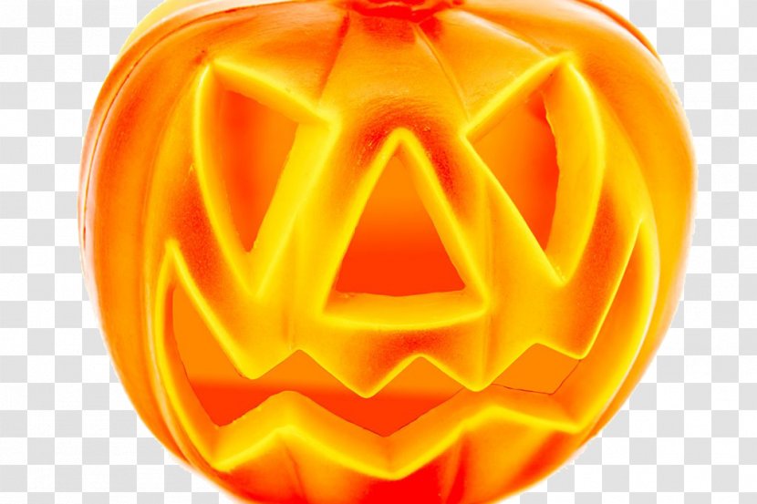 Jack-o-lantern Calabaza Pumpkin Halloween - Orange - Cartoon Material Transparent PNG