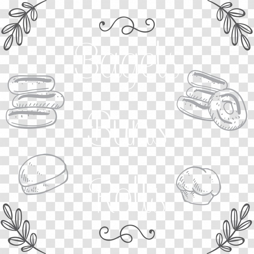 Drawing /m/02csf Line Art Cartoon Clip - Bagels Transparent PNG