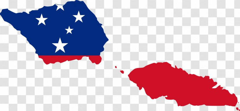 Flag Of Samoa Blank Map - American Transparent PNG