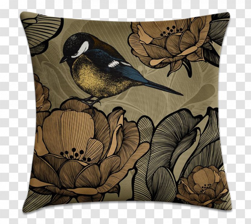 Bird Cushion Throw Pillows Flower - Floral Design Transparent PNG