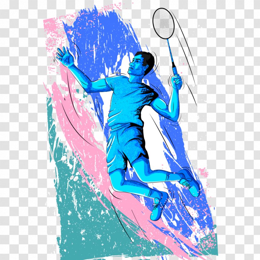 Badminton Stock Photography Illustration - Electric Blue Transparent PNG