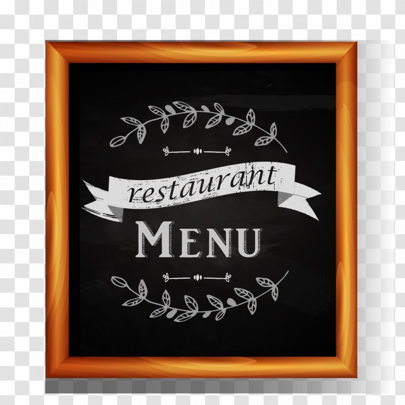 Menu Blackboard Restaurant Food - Picture Frame - Black Vector Transparent PNG