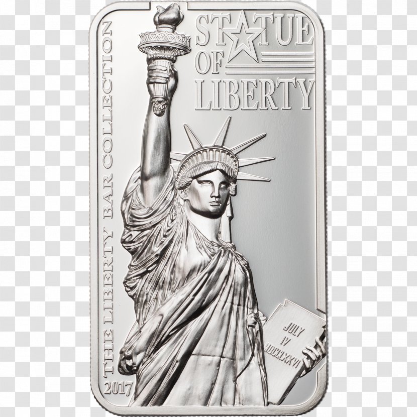 Statue Of Liberty Cook Islands The Queen's Beasts Coin - Silver Transparent PNG