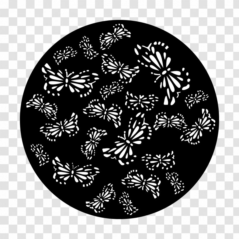 Butterfly Circle Gobo White Steel Transparent PNG