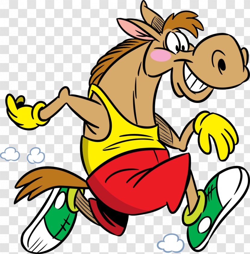 Horse Royalty-free Clip Art - Cartoon - Running Donkey Transparent PNG