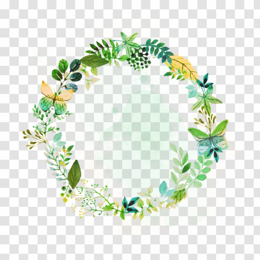 Watercolor Painting Floral Wreath Art Drawing - Leaf Transparent PNG