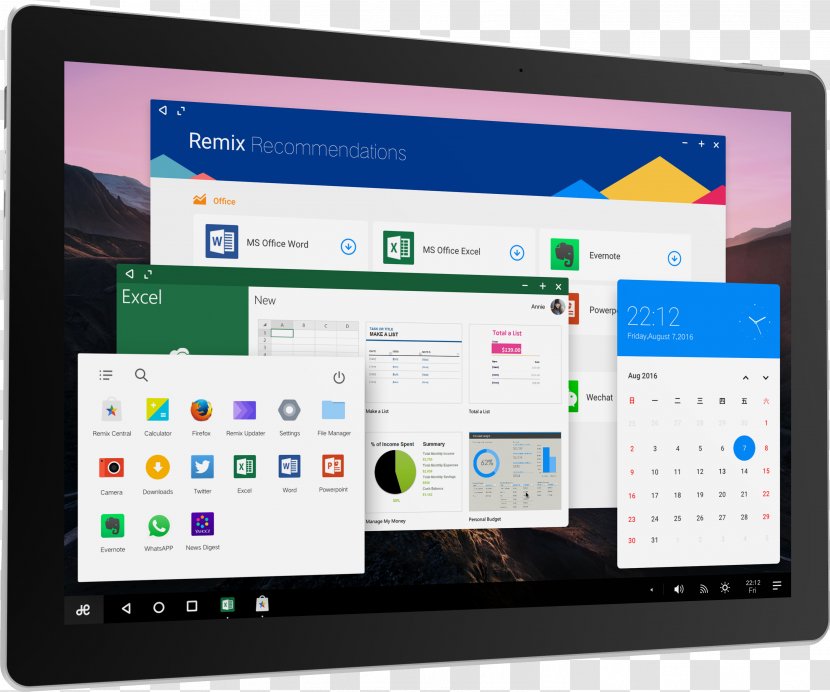 Pixel C Remix OS Android Marshmallow Computer - System - Stretch Transparent PNG