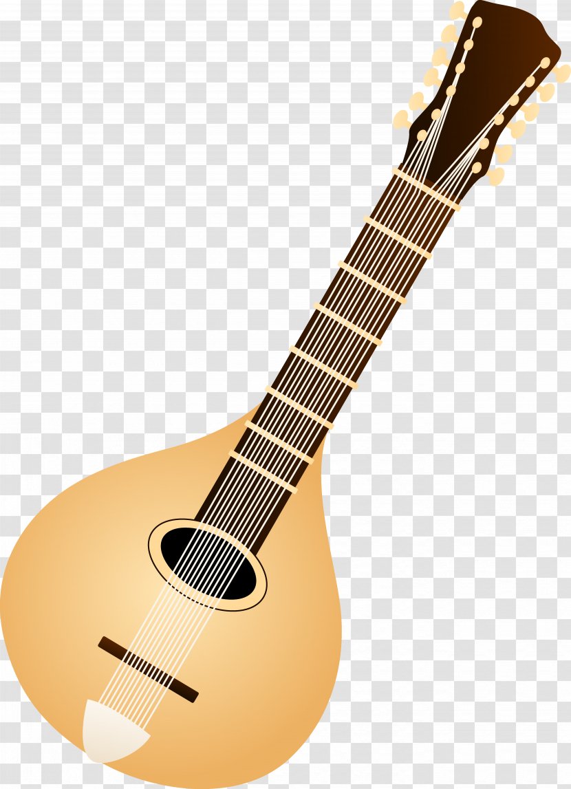 Mandolin Musical Instrument Lute Clip Art - Cartoon - Colored String Cliparts Transparent PNG