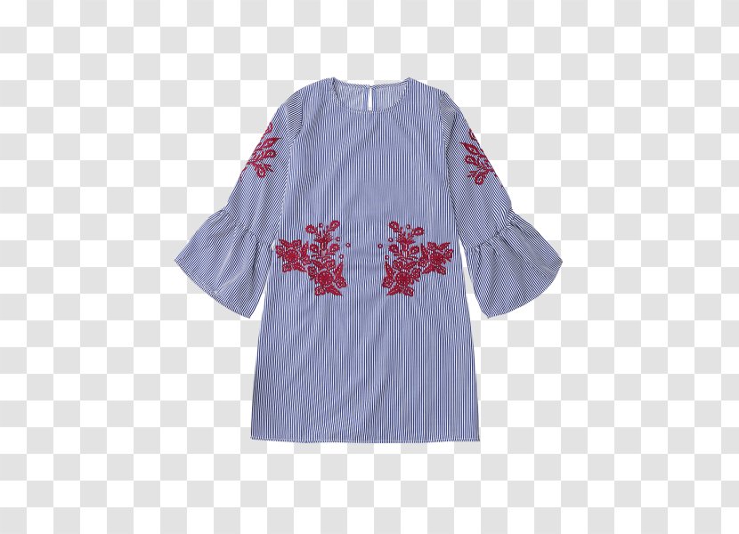 Sleeve T-shirt Shoulder Blouse Dress - T Shirt - Embroidered Strips Transparent PNG
