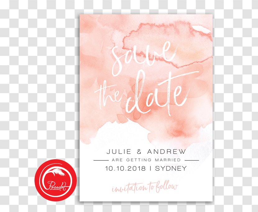 Wedding Invitation Save The Date Watercolor Painting Engagement - Petal - 2017 Card Transparent PNG