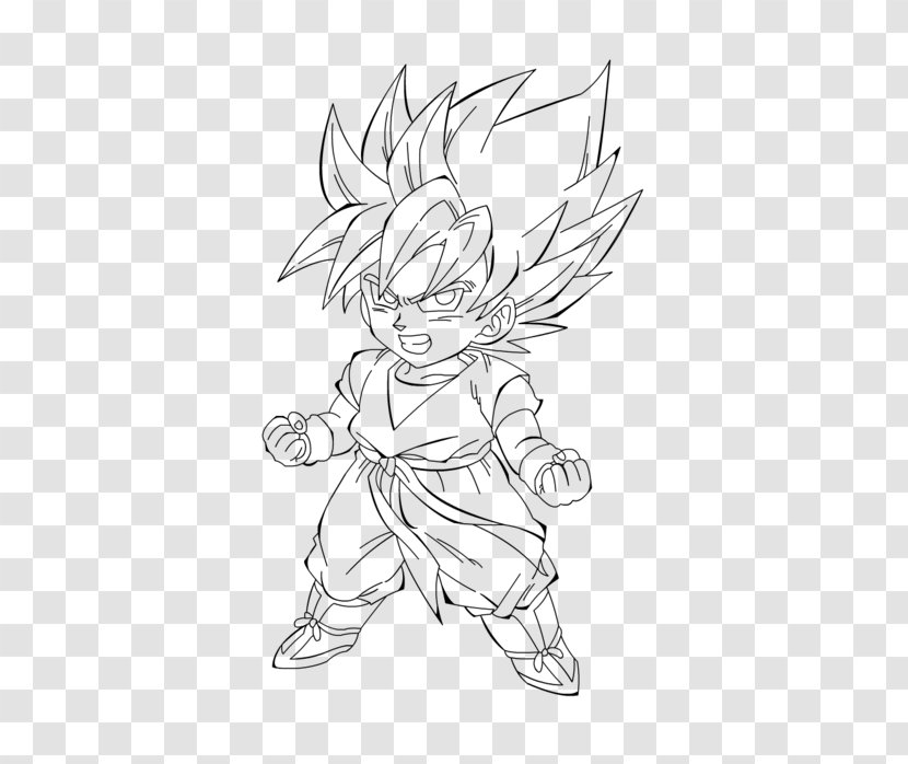 Goku Goten Majin Buu Trunks Sketch - White Transparent PNG