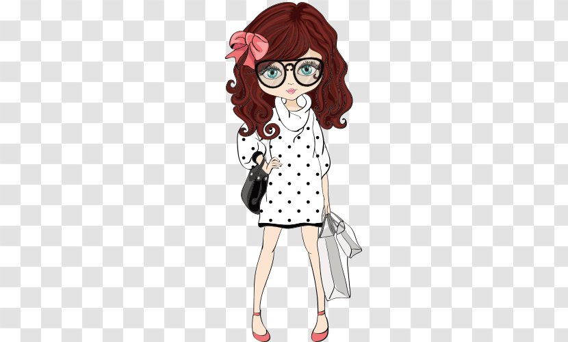 Fashion Illustration - Tree - Hand-drawn Cartoon Girls Transparent PNG