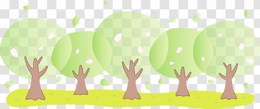 Green Grass Cartoon Tree Leaf Transparent PNG