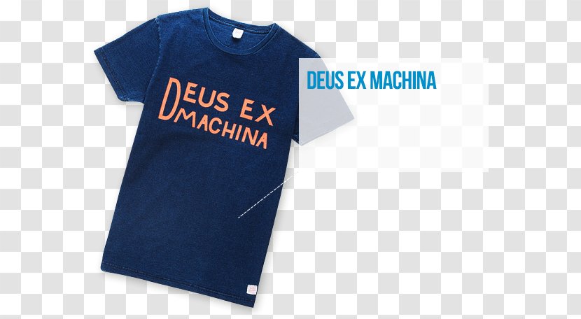 T-shirt Logo Sleeve Outerwear Font - Electric Blue - Deus Ex Machina Transparent PNG