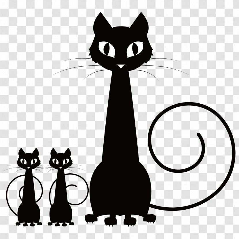 Cat Vector Graphics Clip Art Image Illustration - Small To Medium Sized Cats - Feline Transparent PNG