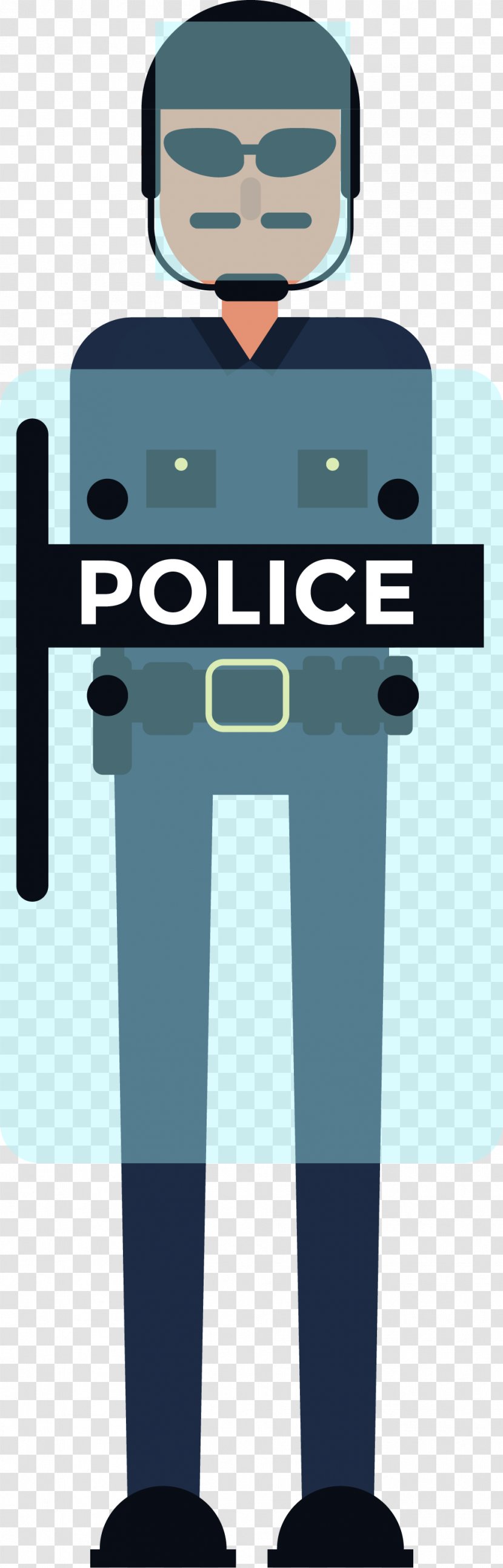 Cartoon Police Officer - Standing - Armed Policeman Transparent PNG