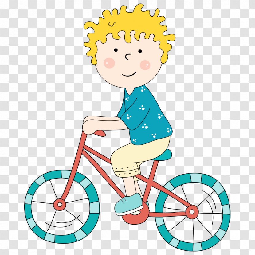 Child Cartoon Cycling Illustration - Boy Transparent PNG