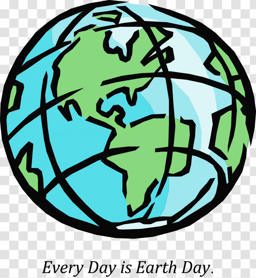Turquoise Earth World Logo Sphere Transparent PNG