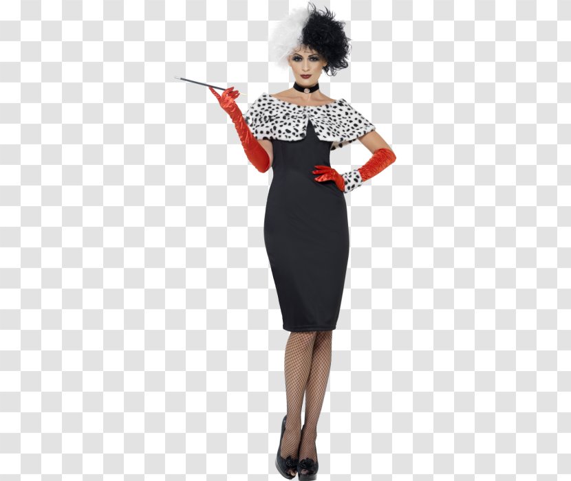 Cruella De Vil Costume Party Dress Halloween Transparent PNG