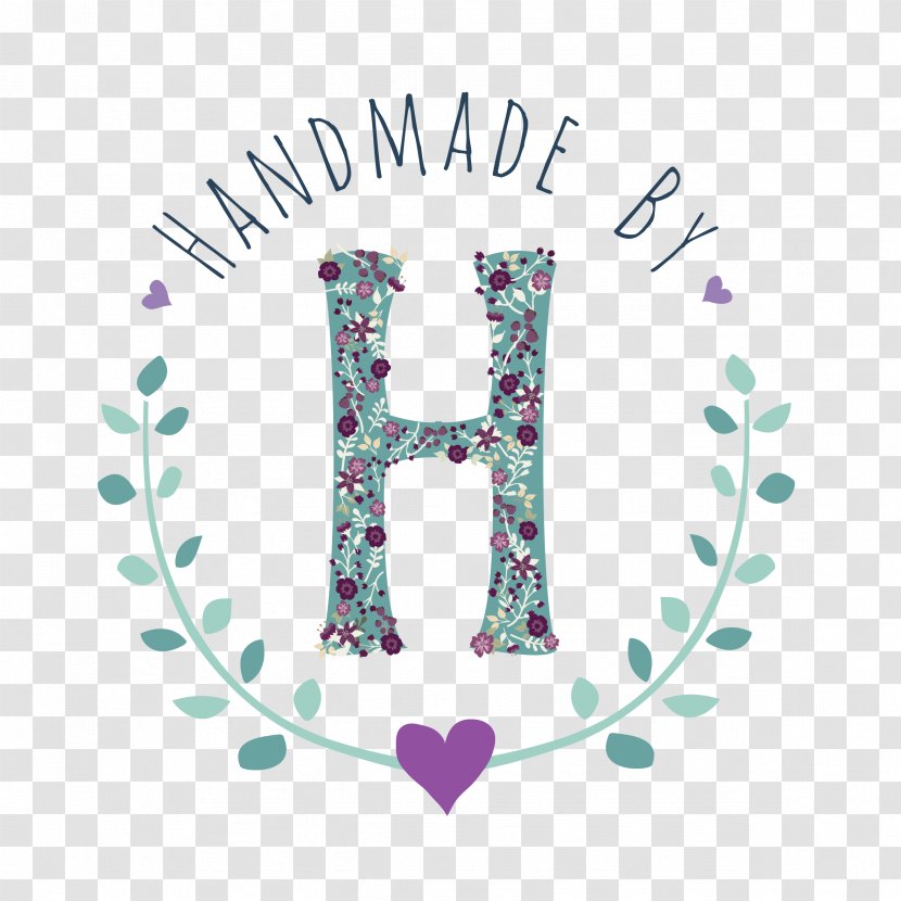 Handmade By H Greeting & Note Cards Art Word Gift - Heart - Hand-made Transparent PNG