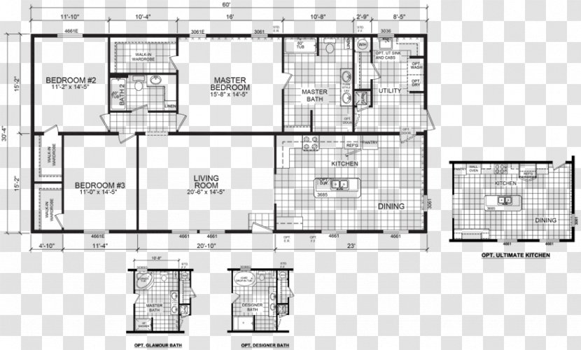 Floor Plan Somerville House Mobile Home - Elkhart Transparent PNG
