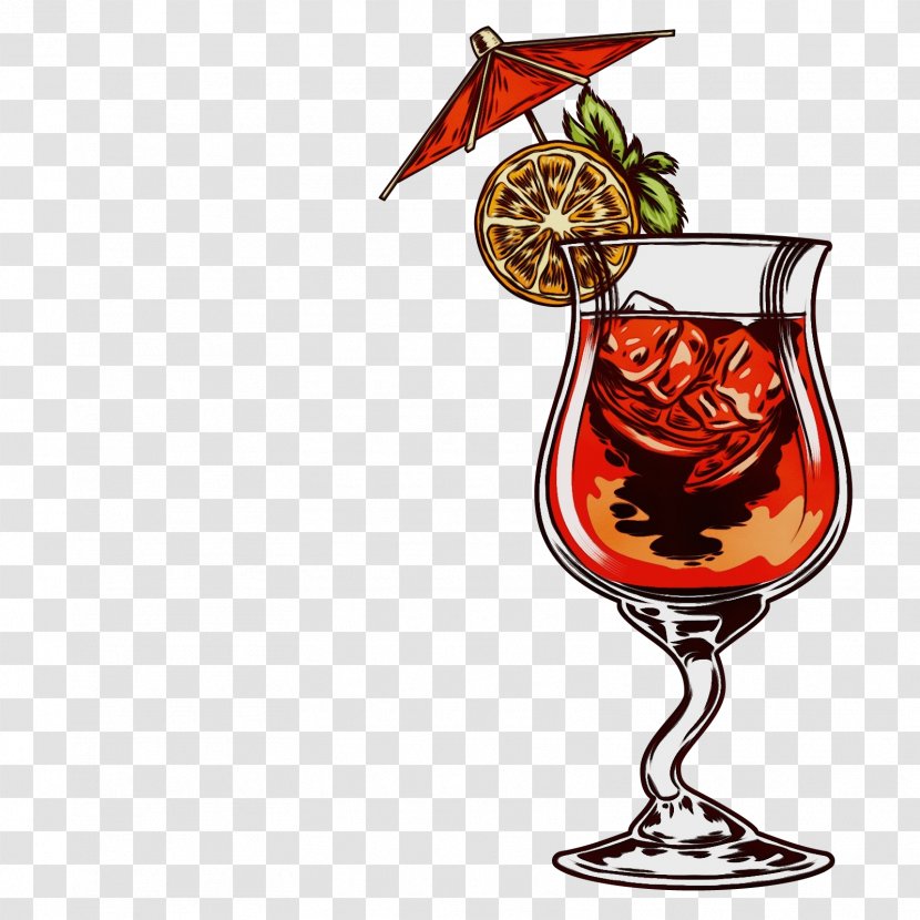 Drink Cocktail Garnish Zombie Alcoholic Beverage Stemware - Drinkware Hurricane Transparent PNG