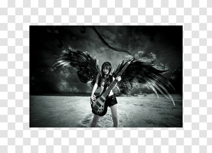 Chthonic Black Metal Bassist Heavy Set Fire To The Island - Silhouette - Bass Guitar Transparent PNG