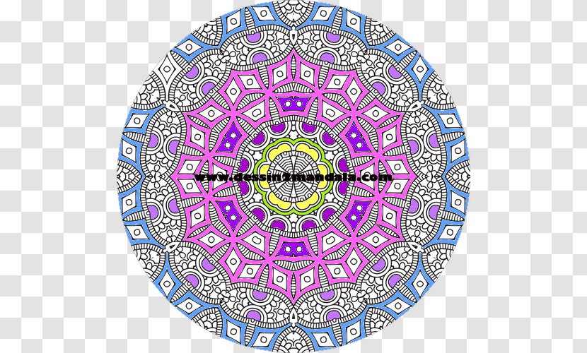 February Coloring Book Symmetry 0 Kaleidoscope - Purple - Half Mandala Transparent PNG