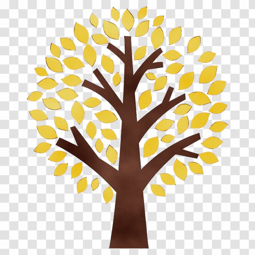 Leaf Tree Yellow Woody Plant Line - Stem Branch Transparent PNG